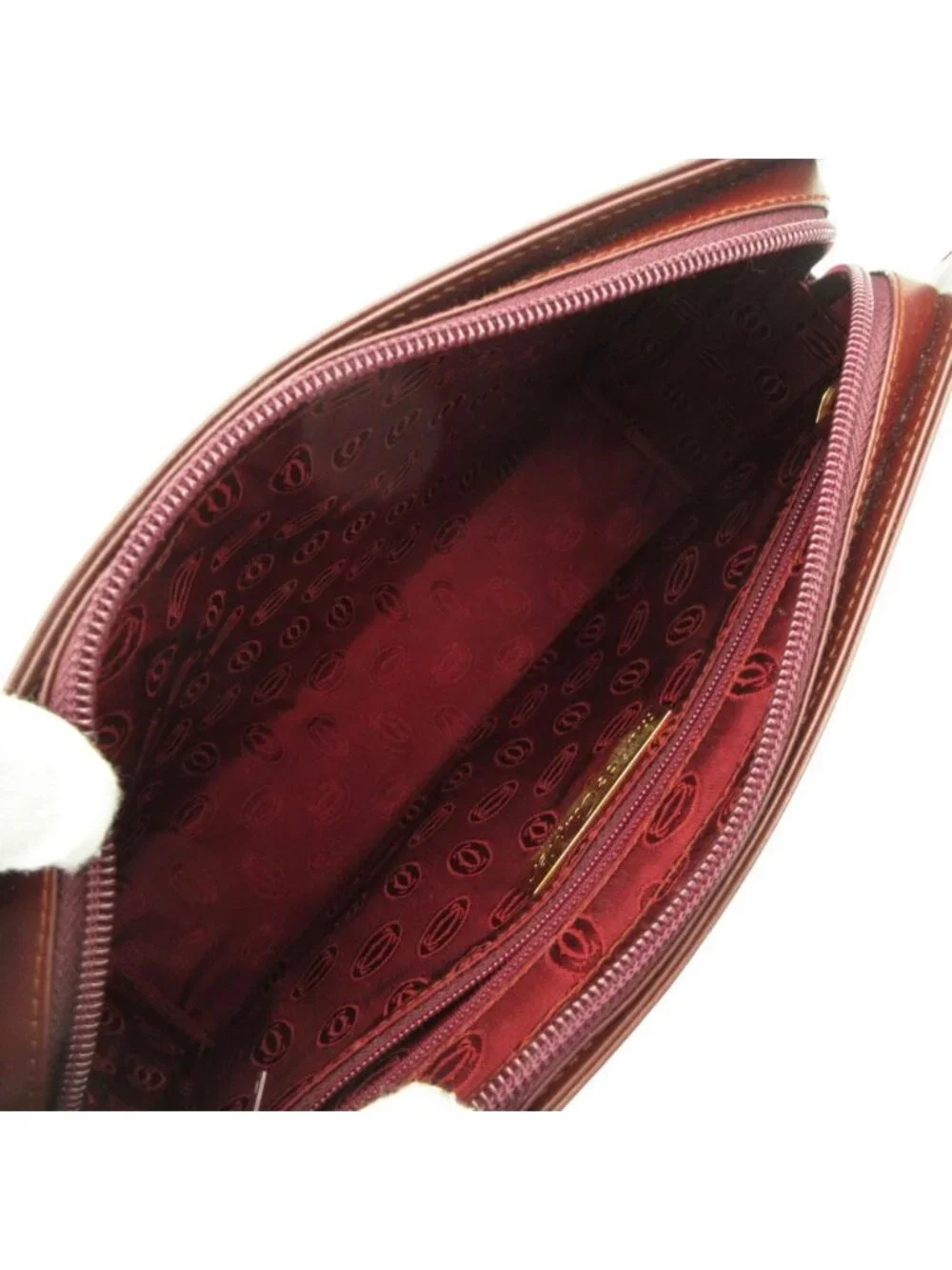 Cartier Clutch Must Line Handbag Vintage Purse Burgundy